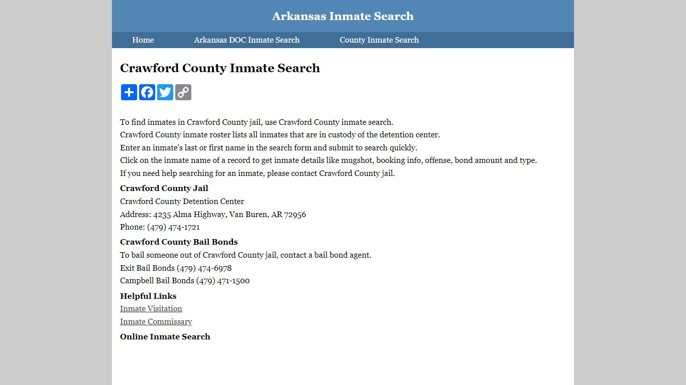 Crawford County Inmate Search